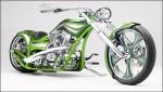 Ярко-зелёный мотоцикл
