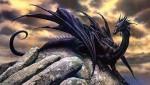 Cool Black 3D Dragons Wallpaper