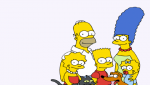 Семья Симпсонов на белом фоне
