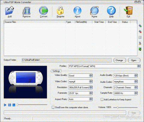 Ultra PSP Movie Converter 4.2.0825