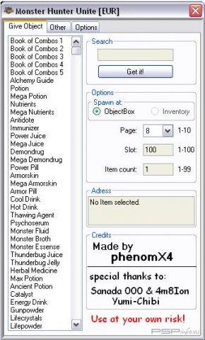 Monster Hunter Unite CodeGen