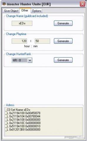 Monster Hunter Unite CodeGen