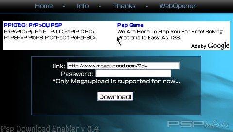 PSP Download Enabler 0.4 [HomeBrew]