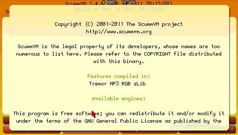 ScummVM 1.4.0 [HomeBrew]