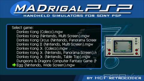 MADrigalPSP V1.0: handheld simulation Game & Watch [HomeBrew][2017]